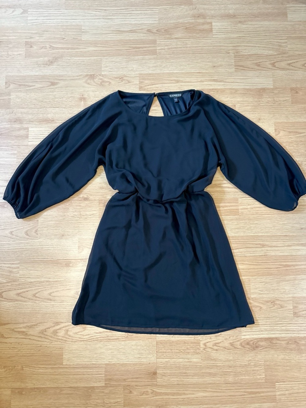 Express Black Long Dolman Sleeve Mini Dress